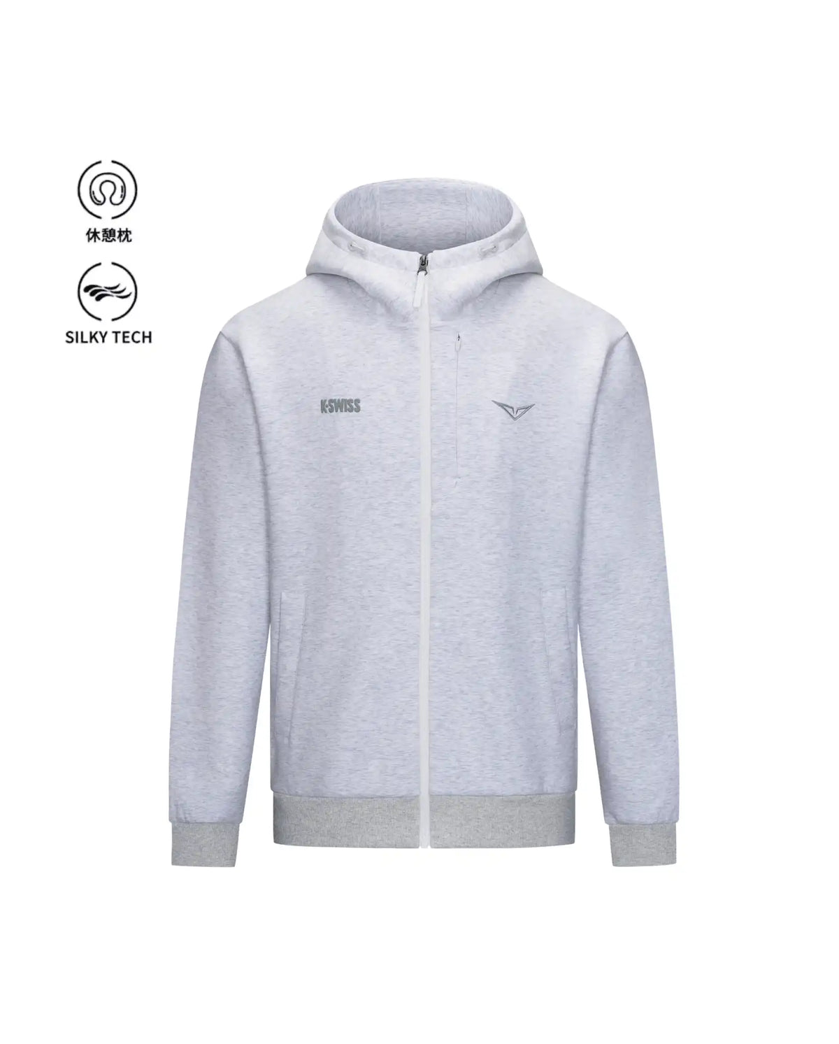 1713349-099 | K- SWISS X ANDREY RUBLEV UNISEX KUBE HOODED JACKET | GREY